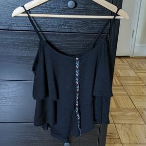 Black crop tank top